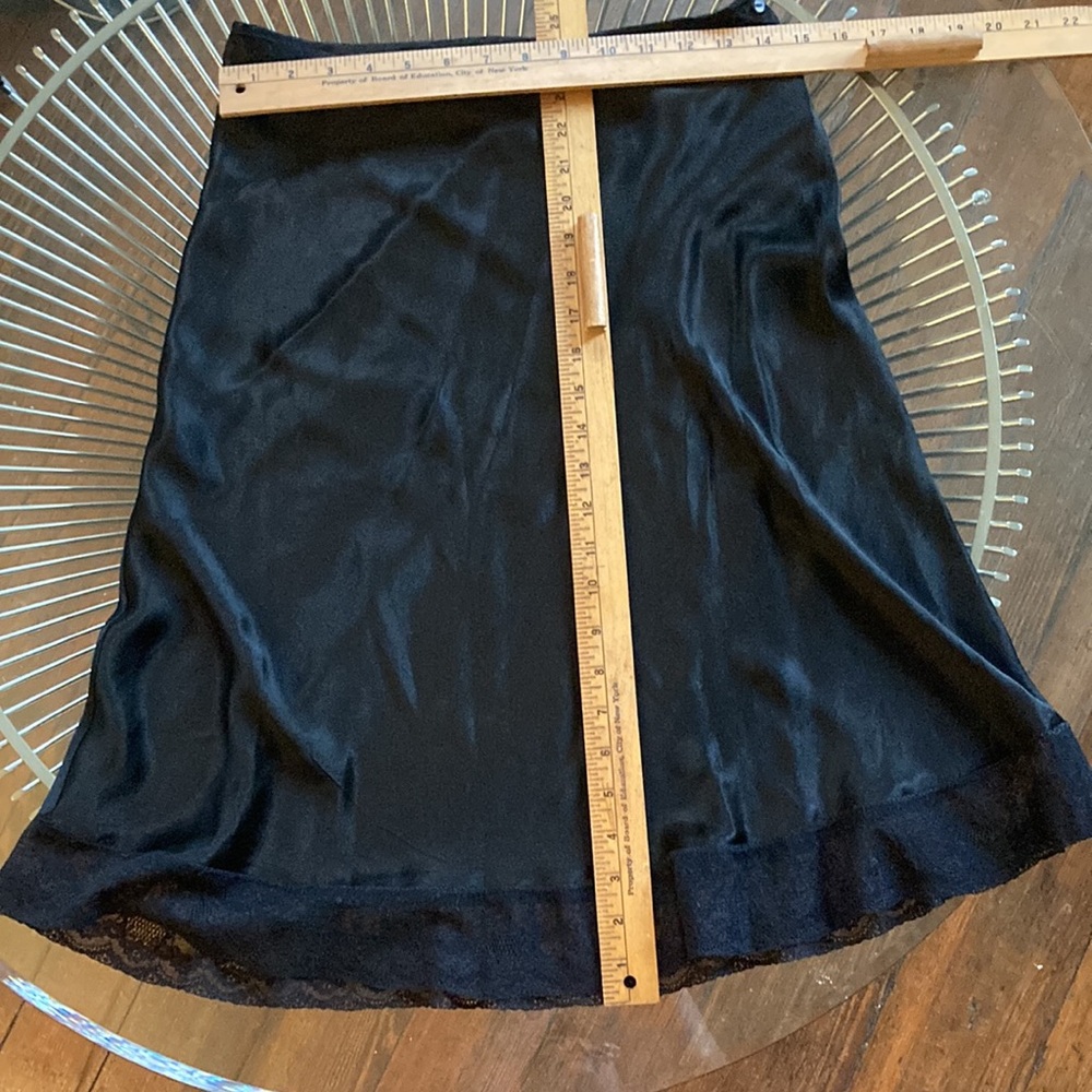 Vintage black satin slip skirt circa 1940s size M - Picture 6 of 10